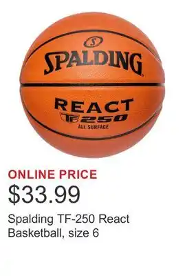 Costco Spalding TF-250 React Basketball, size 6 offer