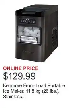 Costco Kenmore Front-Load Portable Ice Maker, 11.8 kg (26 lbs.), Stainless Steel offer