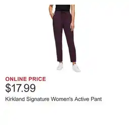 Costco Kirkland Signature Women's Active Pant offer