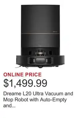 Costco Dreame L20 Ultra Vacuum and Mop Robot with Auto-Empty and Auto-Cleaning Station offer