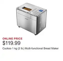 Costco Cuckoo 1 kg (2 lb.) Multi-functional Bread Maker offer