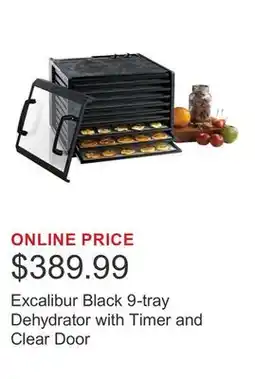 Costco Excalibur Black 9-tray Dehydrator with Timer and Clear Door offer