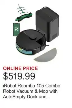 Costco iRobot Roomba 105 Combo Robot Vacuum & Mop with AutoEmpty Dock and Replenishment Kit offer