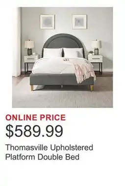 Costco Thomasville Upholstered Platform Double Bed offer
