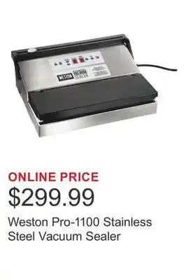 Costco Weston Pro-1100 Stainless Steel Vacuum Sealer offer
