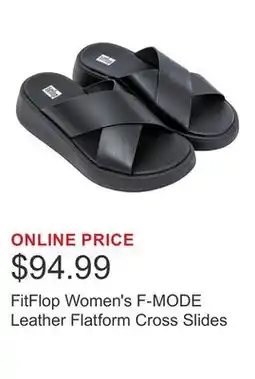 Costco FitFlop Women's F-MODE Leather Flatform Cross Slides offer