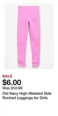 Old Navy Old Navy High-Waisted Side Ruched Leggings for Girls offer