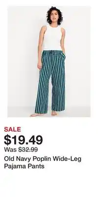 Old Navy Old Navy Poplin Wide-Leg Pajama Pants offer