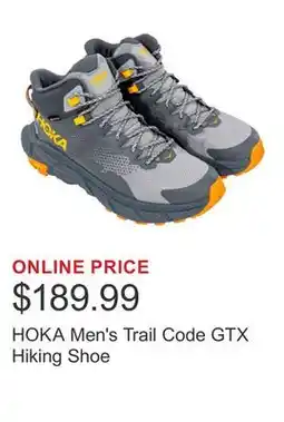 Costco HOKA Men's Trail Code GTX Hiking Shoe offer