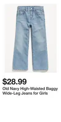 Old Navy Old Navy High-Waisted Baggy Wide-Leg Jeans for Girls offer