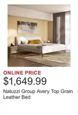 Costco Natuzzi Group Avery Top Grain Leather Bed offer