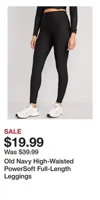 Old Navy Old Navy High-Waisted PowerSoft Full-Length Leggings offer