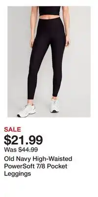 Old Navy Old Navy High-Waisted PowerSoft 7/8 Pocket Leggings offer