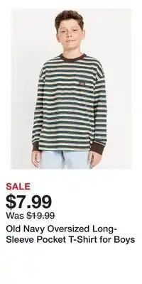 Old Navy Old Navy Oversized Long-Sleeve Pocket T-Shirt for Boys offer