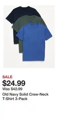 Old Navy Old Navy Solid Crew-Neck T-Shirt 3-Pack offer
