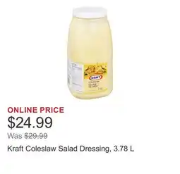 Costco Kraft Coleslaw Salad Dressing, 3.78 L offer