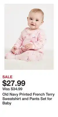 Old Navy Old Navy Printed French Terry Sweatshirt and Pants Set for Baby offer