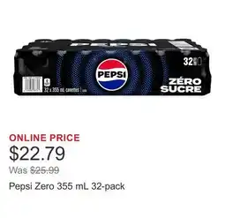 Costco Pepsi Zero 355 mL 32-pack offer