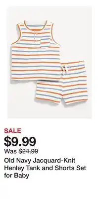 Old Navy Old Navy Jacquard-Knit Henley Tank and Shorts Set for Baby offer
