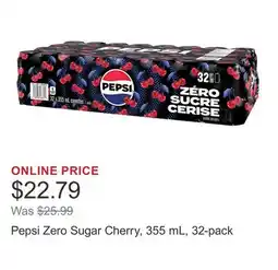 Costco Pepsi Zero Sugar Cherry, 355 mL, 32-pack offer