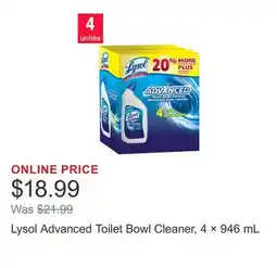 Costco Lysol Advanced Toilet Bowl Cleaner, 4 × 946 mL offer