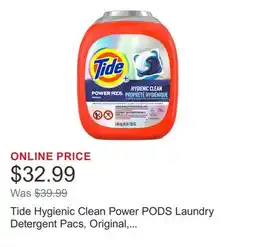 Costco Tide Hygienic Clean Power PODS Laundry Detergent Pacs, Original, 79-count offer