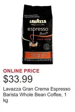 Costco Lavazza Gran Crema Espresso Barista Whole Bean Coffee, 1 kg offer