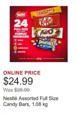 Costco Nestlé Assorted Full Size Candy Bars, 1.08 kg offer