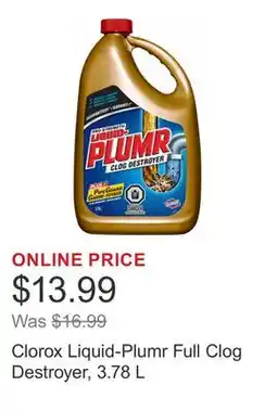 Costco Clorox Liquid-Plumr Full Clog Destroyer, 3.78 L offer