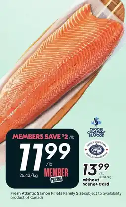Sobeys Fresh atlantic salmon fillets family size offer