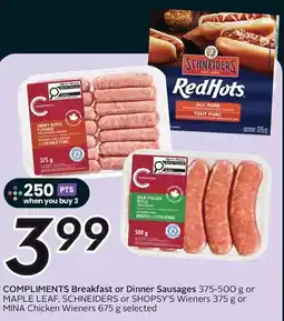 Sobeys Compliments breakfast or dinner sausages offer