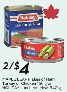 Sobeys Maple leaf flakes of ham, turkey or chicken offer
