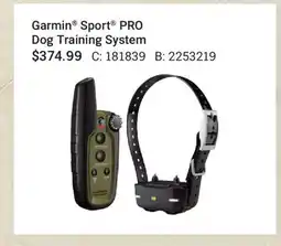 Cabela's Garmin Sport PRO Dog Training System offer