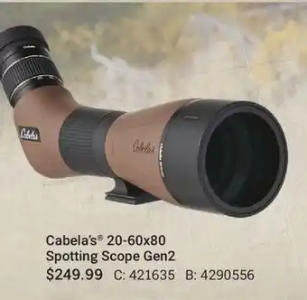 Cabela's Cabela's 20-60x80 Spotting Scope Gen2 offer