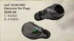Cabela's Axil XCOR PRO Electronic Ear Plugs offer