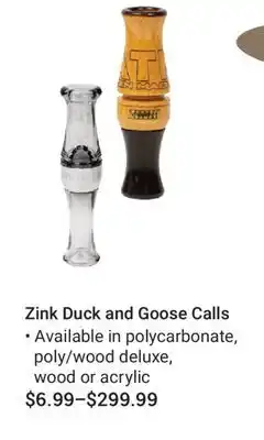 Cabela's Zink Duck and Goose Calls offer