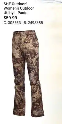 Cabela's SHE Outdoor Women's Outdoor Utility II Pants offer