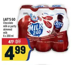 Marché Adonis LAIT'S GO Chocolate milk or partly skimmed milk offer