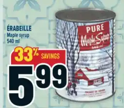 Marché Adonis ÉRABEILLE Maple syrup offer