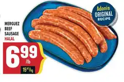 Marché Adonis MERGUEZ BEEF SAUSAGE HALAL offer