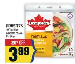 Marché Adonis DEMPSTER'S 10 tortillas offer