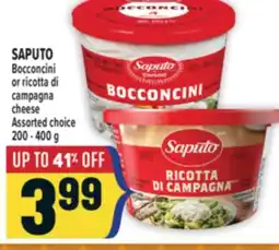 Marché Adonis SAPUTO Bocconcini or ricotta di campagna cheese offer