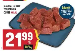 Marché Adonis MARINATED BEEF TENDERLOIN CUBES HALAL offer