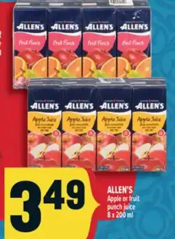 Marché Adonis ALLEN'S Apple or fruit punch juice offer