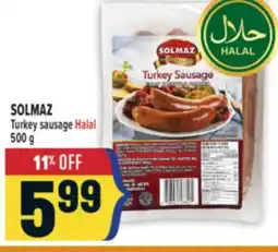 Marché Adonis SOLMAZ Halal Turkey sausage Halal offer