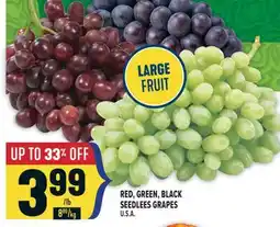 Marché Adonis RED, GREEN, BLACK SEEDLEES GRAPES offer