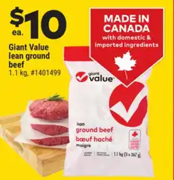 Giant Tiger Giant Value lean ground beef offer