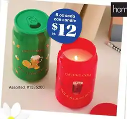 Giant Tiger 8 oz soda can candle offer