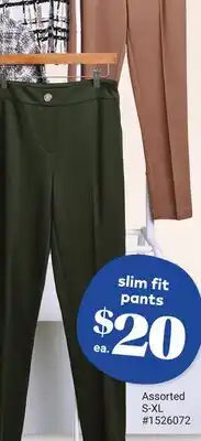 Giant Tiger slim fit pants offer