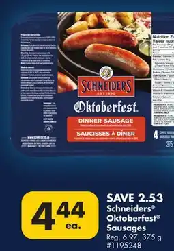 Giant Tiger Schneiders Oktoberfest Sausages offer